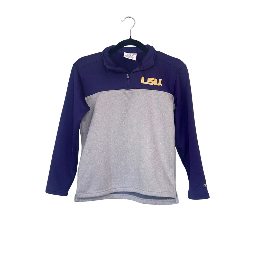 Girls LSU Pullover Youth Medium Quarter Zip Fleece Sweatshirt